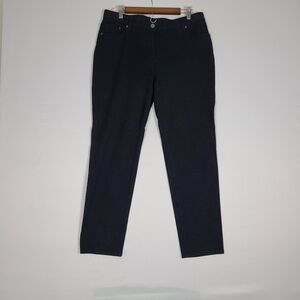 Chicos So Slimming Striaght Leg Ankle Pants Women's Size 2 US 12 Midrise Black